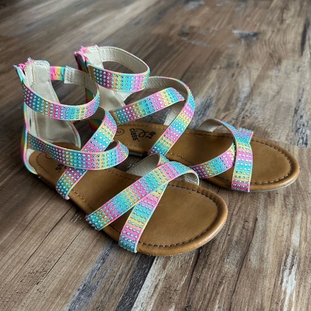 Art Class Rainbow Strappy Kids Sandals